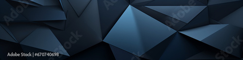 Black blue abstract modern background for design. 3D effect. Diagonal lines, stripes. Triangles. Gradient. Metallic sheen. Minimal. Web banner. Wide. Panoramic. Dark. Geometric shape.
