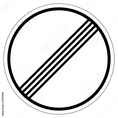 Road sign indicating a no speed limit zone in German Autobahn