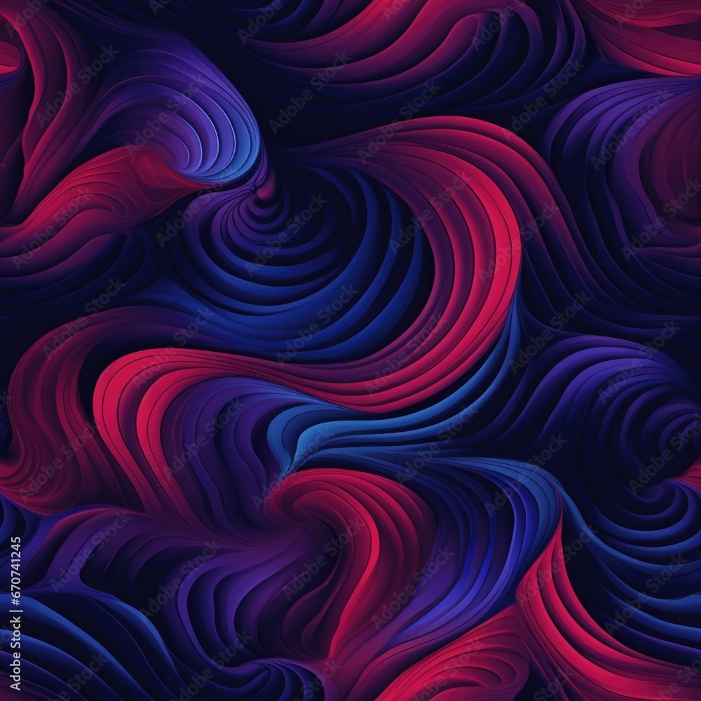 Obraz premium Wavy Psychedelic seamless pattern background. New Classics: Menswear Inspired concept. Geometric Wave Abstract Creative Motif. Repeat tiling rhythmic waves for fabric, wallpaper, wrapping, web, print.
