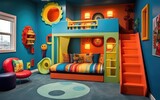 Creative kids' room in vibrant bold and lively colors