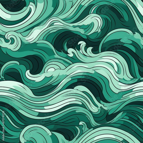 Wavy Psychedelic seamless pattern background. New Classics: Menswear Inspired concept. Geometric Wave Abstract Creative Motif. Repeat tiling rhythmic waves for fabric, wallpaper, wrapping, web, print.