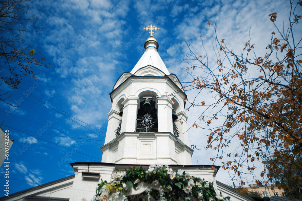 Russian orthodox church, against the sky Russian orthodox church, against the sky