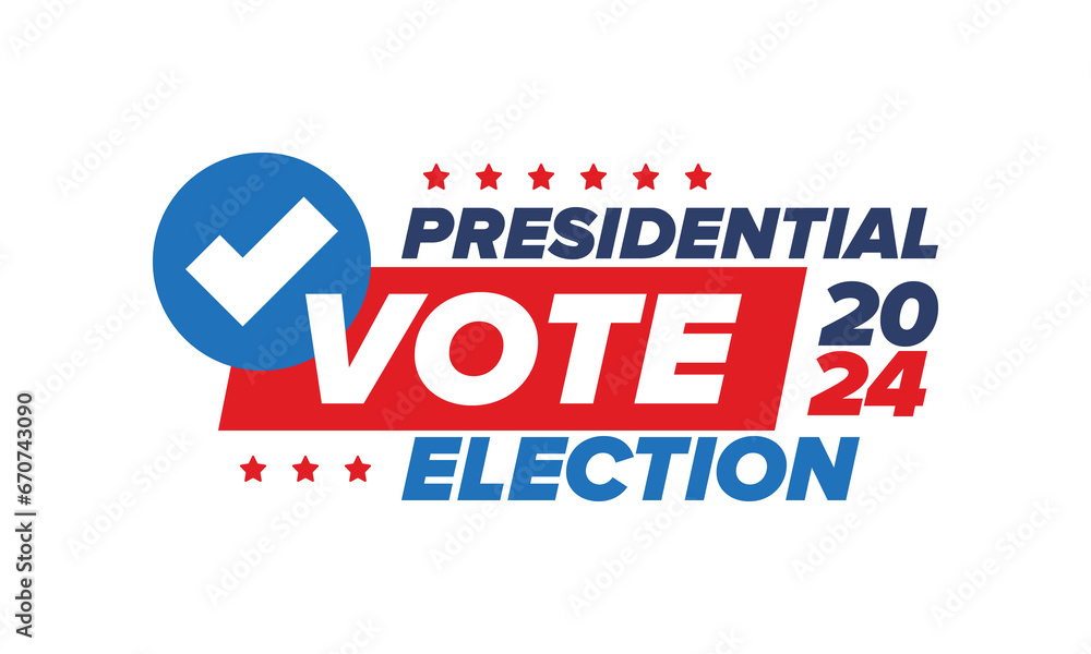 Presidential Election 2024 in United States. Vote day, November 5. US Election. Patriotic american element. Poster, card, banner and background. Vector illustration Presidential Election 2024 in United States. Vote day, November 5. US Election. Patriotic american element. Poster, card, banner and background. Vector illustration