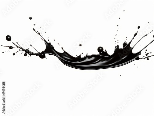 black paint splash on white background