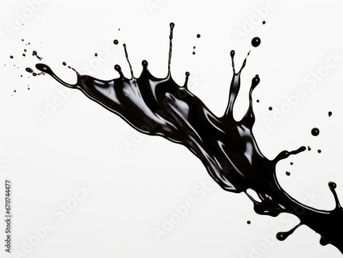 black paint splash on white background