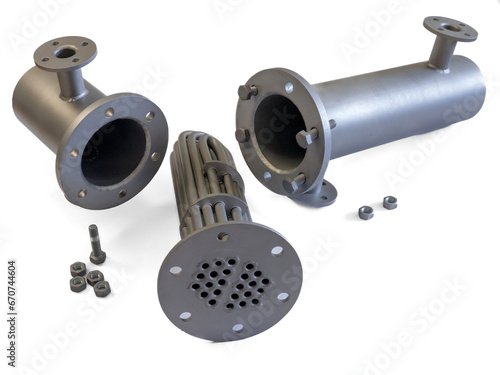 Obraz na płótnie Shell and tube heat exchanger disassembled w salonie