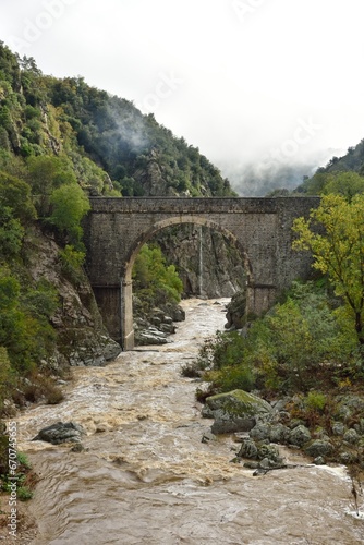 Le pont des Etroits dans les Gorges du Doux (Ardèche)