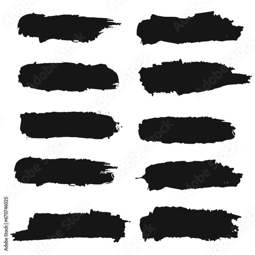 set of black paint strokes vector