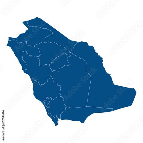 Saudi Arabia map. Map of Saudi Arabia in administrative regions