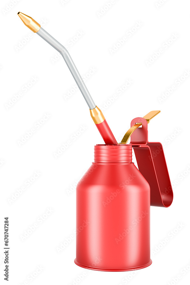 Fototapeta premium Oiler, Red Oil Can. 3D rendering isolated on transparent background