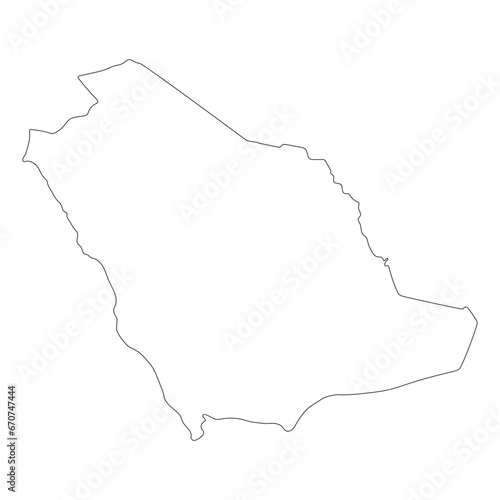 Saudi Arabia map. Map of Saudi Arabia in high details on white color