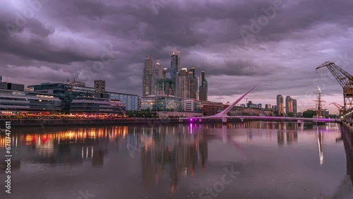 Timelapse Atardecer Puerto Madero Buenos Aires, Argentina photo