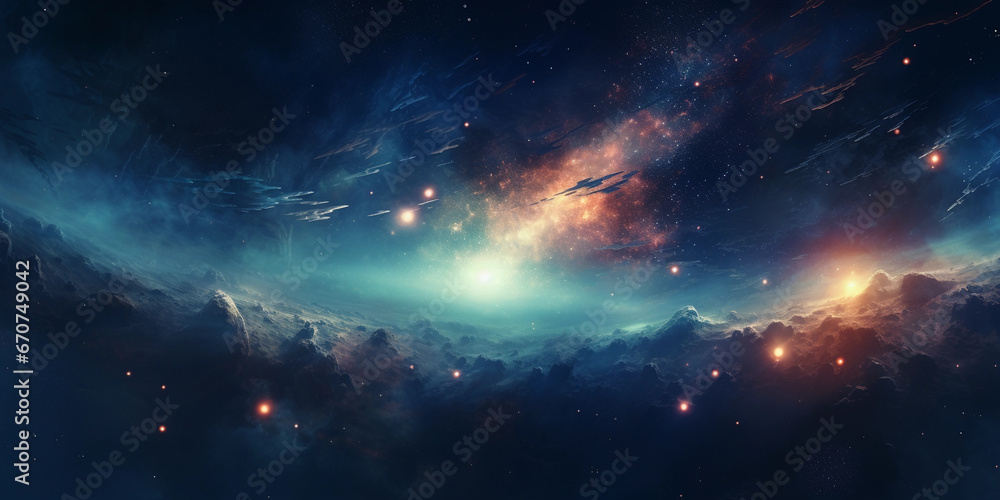 Fototapeta premium Abstract space galaxy background