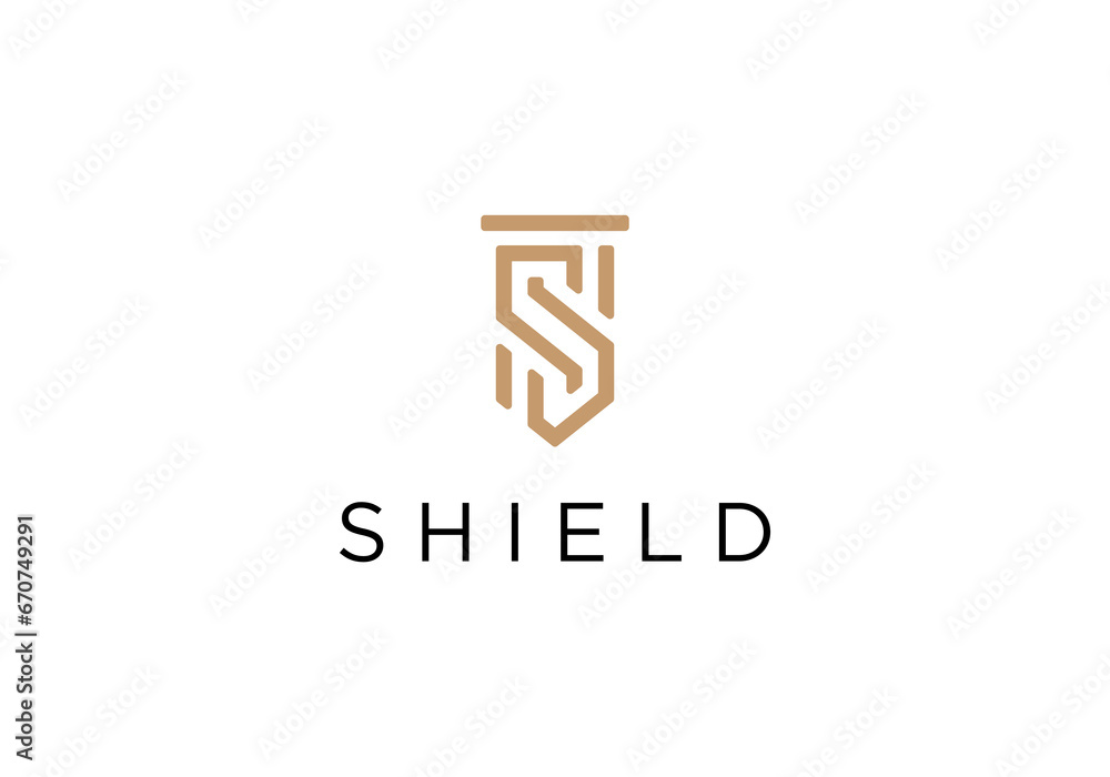 Letter S Shield Security Logo design, letter S with safety shield protection combination Letter S Shield Security Logo design, letter S with safety shield protection combination
