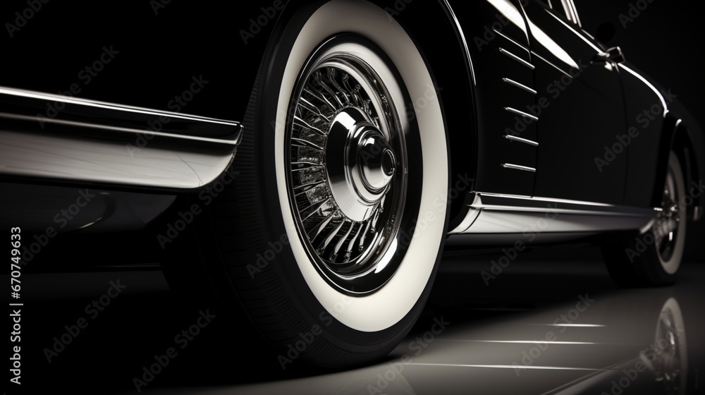 A captivating image of a luxury car's tire, showcasing its modernity and sophistication