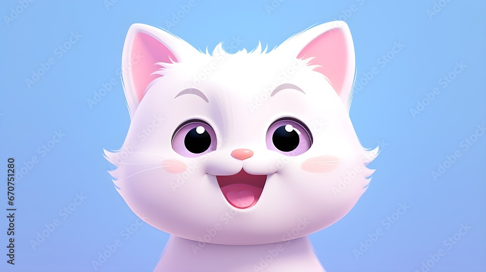 Adorable Kitten Portrait Wallpaper with Soft Gradient Background