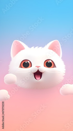 Adorable Kitten Portrait Wallpaper with Soft Gradient Background
