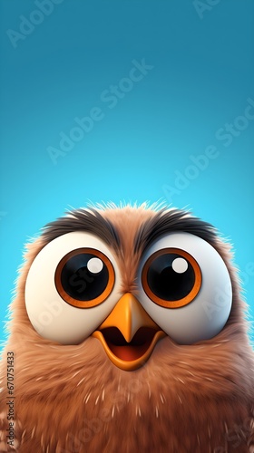 Cute Owl Portrait Wallpaper with Soft Gradient Background