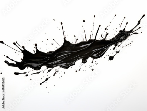 black paint splash on white background