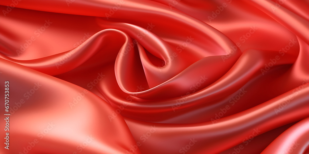 Obraz premium Satin fabric texture, red color, background