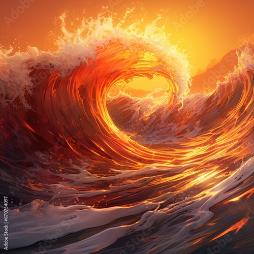 "Wave Inferno: Capturing the Dynamic Beauty of Coastal Flames." Generativ ai.