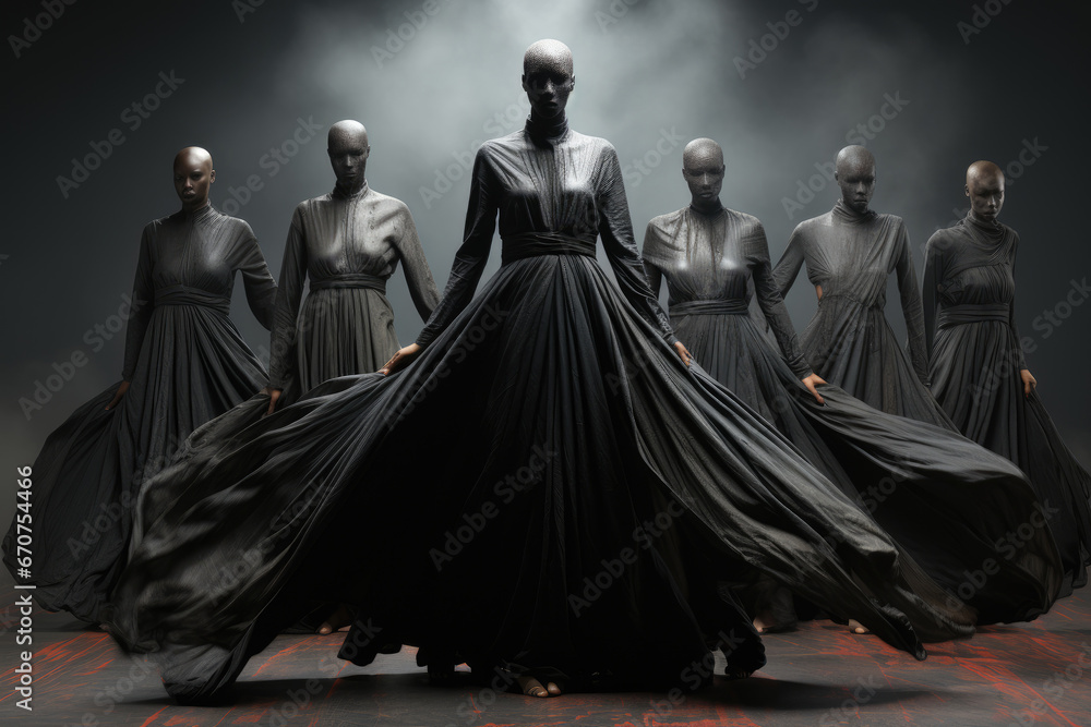 women in black dresses dancing women in black dresses dancing