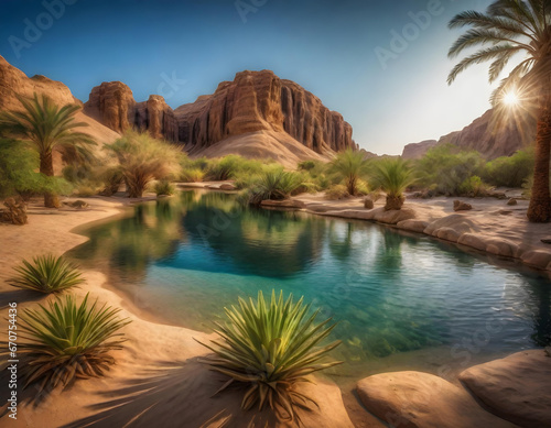 oasis in the desert. generative ai