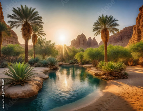oasis in the desert. generative ai