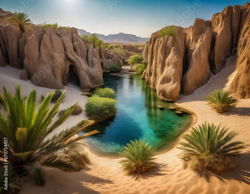 oasis in the desert. generative ai © Martin