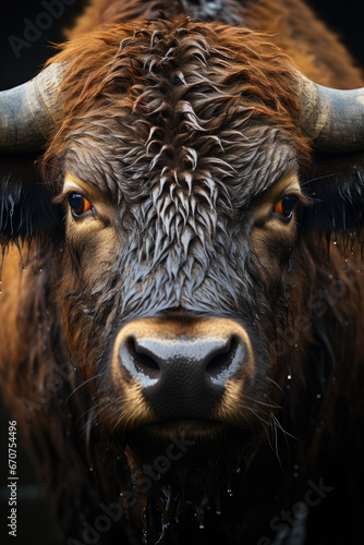 Close-up of a bull's head
