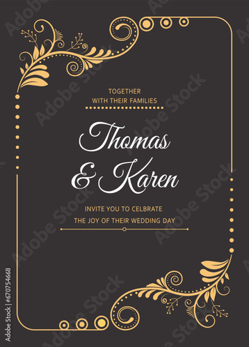 wedding card invitation template Save the Date card Background.