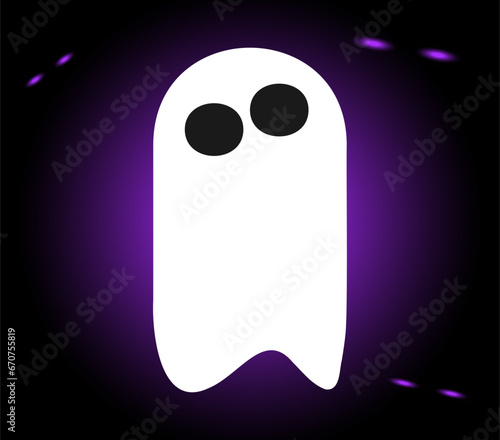 ghost on a black background, helloween gost