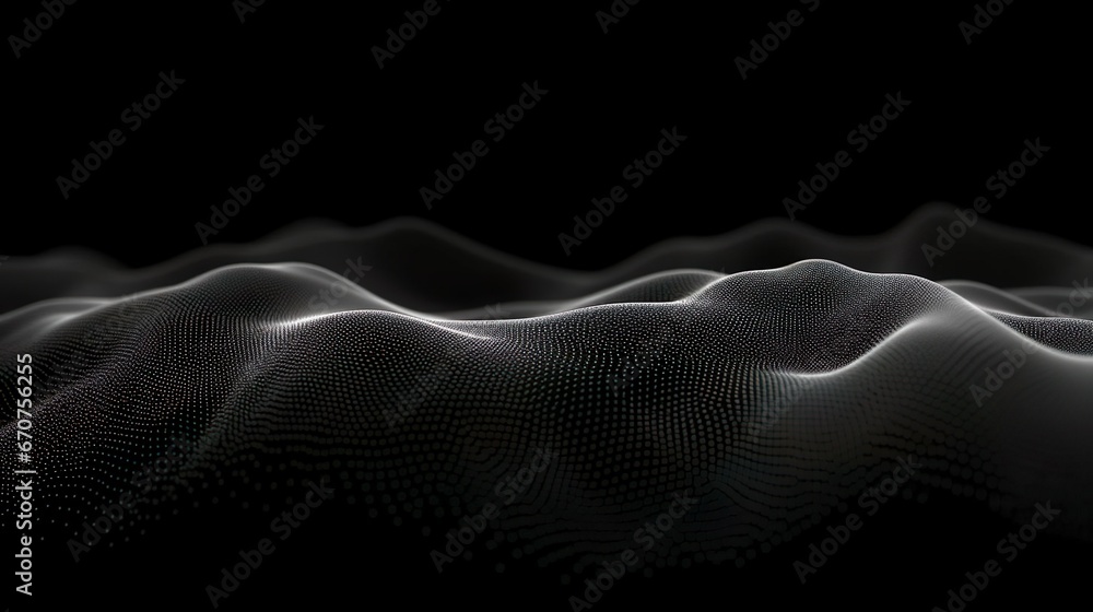 Abstract white particle background Flow wave with - obrazy, fototapety, plakaty 