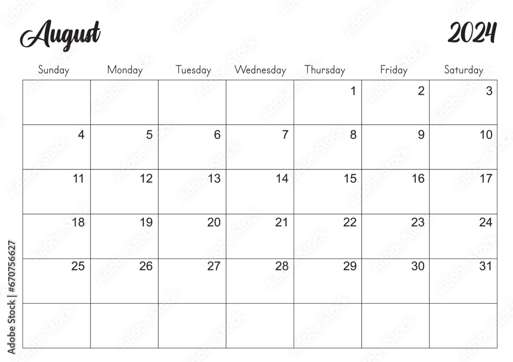 2024 Monthly Planner Layout