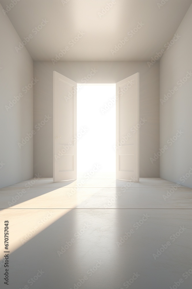 open door with light at the end, new life and opportunity concept, changes and right decision open door with light at the end, new life and opportunity concept, changes and right decision