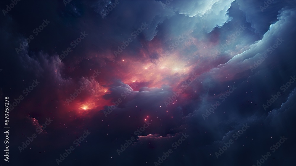 space with stars and nebulas and colorful clouds wallpaper, multicolored vibrant cosmic background