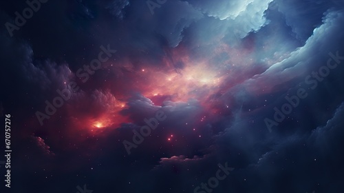space with stars and nebulas and colorful clouds wallpaper  multicolored vibrant cosmic background