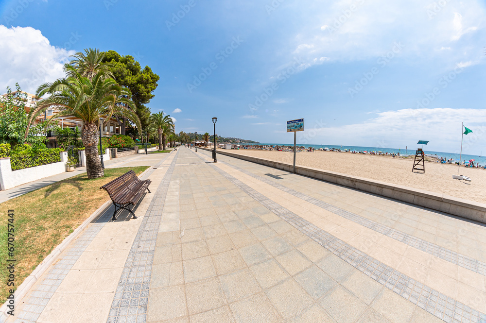 View of the promenade of Benicasim, Spain