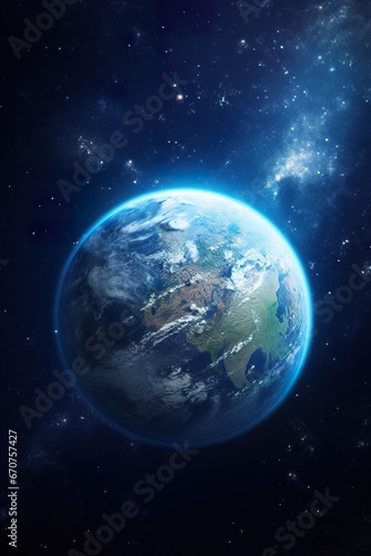 planet Earth globe, view from open space © goami