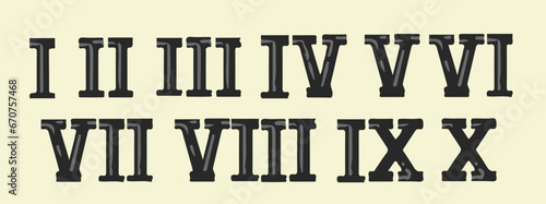 Roman numerals, vintage numbers font