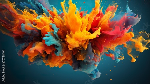 colourful abstract background with splash of paint, multicolored wallpaper © goami