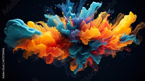 colourful abstract background with splash of paint, multicolored wallpaper © goami