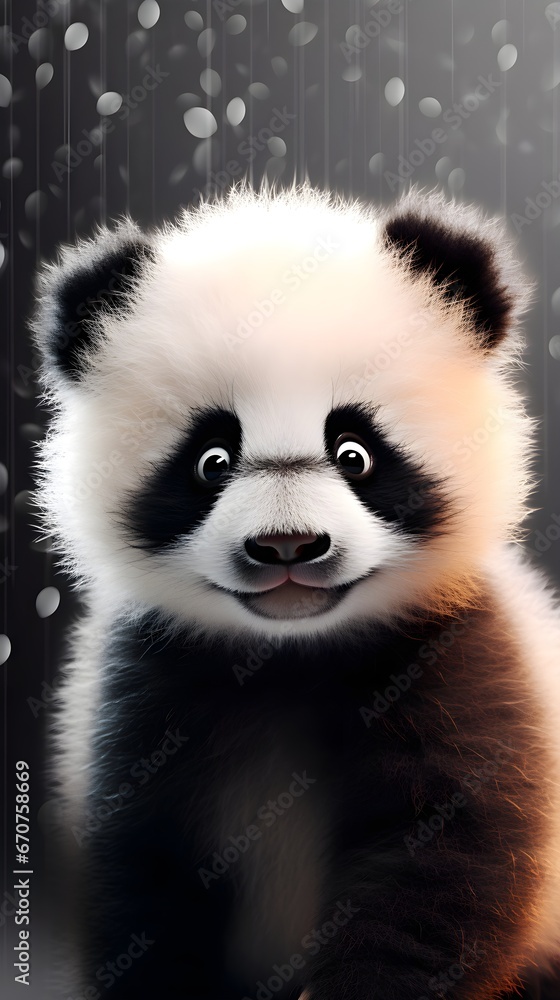 Fototapeta premium Cute Panda Portrait Wallpaper
