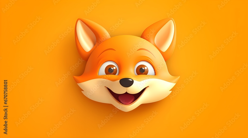 Cute Fox Portrait Wallpaper with Soft Gradient Background
