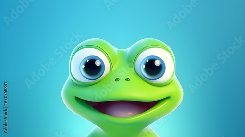 Cute Frog Portrait Wallpaper with Soft Gradient Background