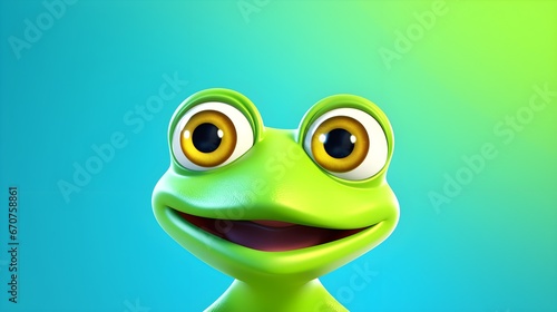 Cute Frog Portrait Wallpaper with Soft Gradient Background