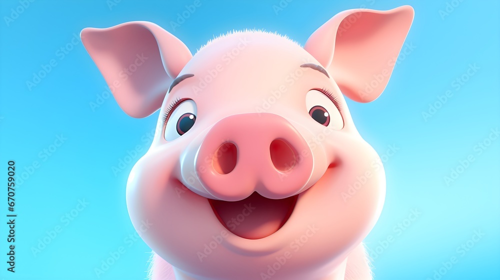 Adorable Pig Portrait Wallpaper with Soft Gradient Background Adorable Pig Portrait Wallpaper with Soft Gradient Background
