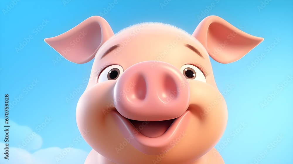 Adorable Pig Portrait Wallpaper with Soft Gradient Background Adorable Pig Portrait Wallpaper with Soft Gradient Background