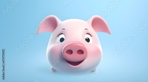 Adorable Pig Portrait Wallpaper with Soft Gradient Background