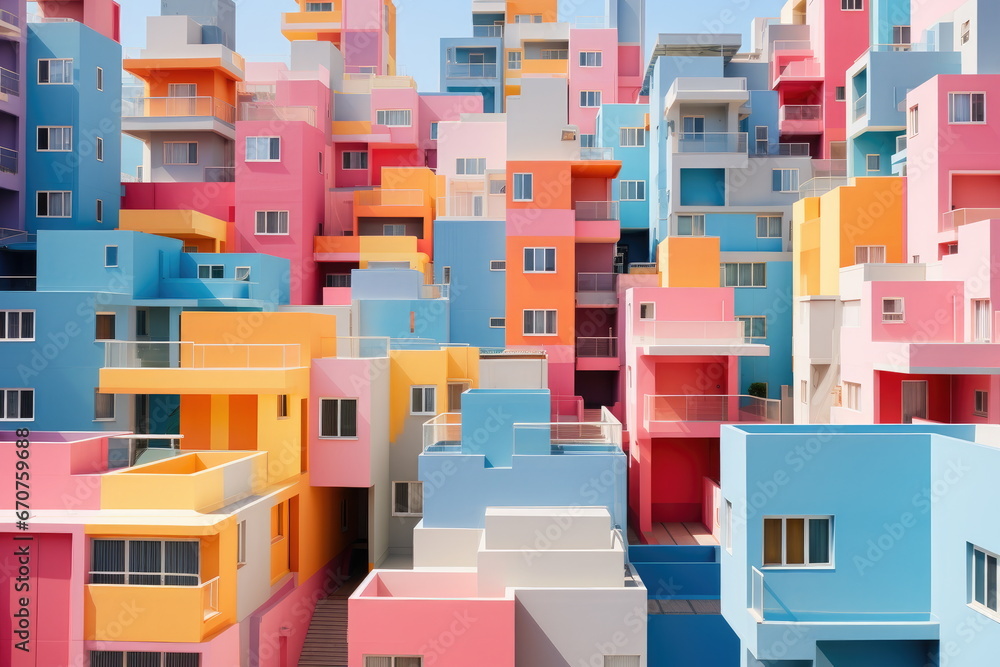 Pastel Abstract Background with Colorful Buildings and Architectures - Bright Blue, Pink, Green, Yellow, Texture, Gradient, and Spring Colors, Architectural Patterns and Abstract Art Pastel Abstract Background with Colorful Buildings and Architectures - Bright Blue, Pink, Green, Yellow, Texture, Gradient, and Spring Colors, Architectural Patterns and Abstract Art